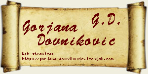 Gorjana Dovniković vizit kartica